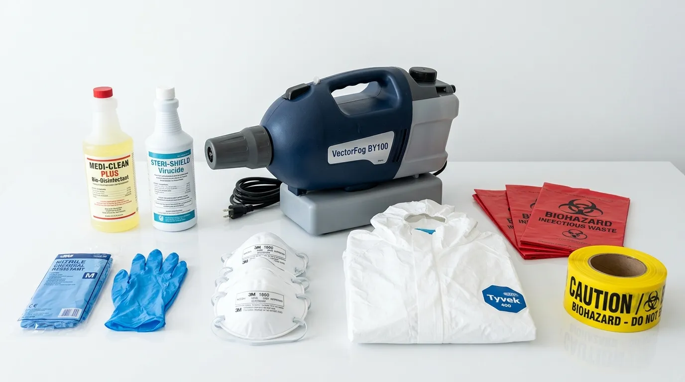 Professional biohazard remediation crew working in Orange